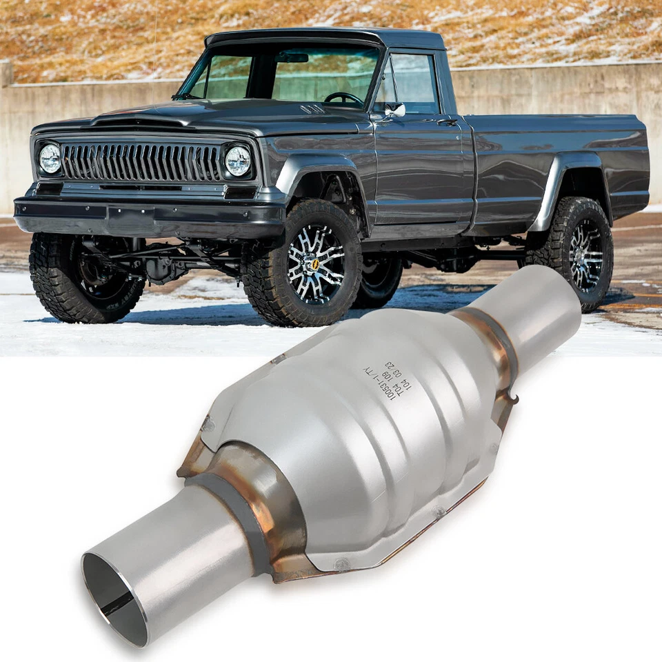 Convertidor catalítico de entrada/salida de 2" con protector térmico EPA para Jeep J10 J20 1974-1988 Foto 1 de 4