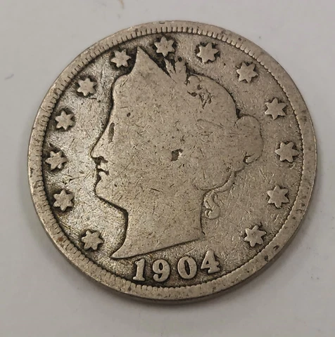 1904 Liberty V Nickel in the GOOD Range A Great Filler Coin Priced Right CHEAP! Cover