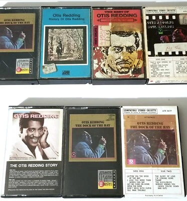 OTIS REDDING 7 TAPE CASSETTE LOT ATLANTIC RECORDS DOCK OF THE BAY ATCO SOUL FUNK - Image 1 of 4