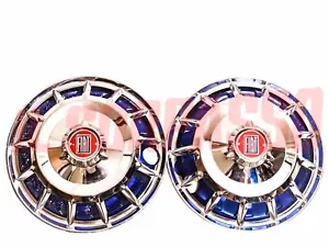2 COPPE RUOTA BORCHIE CERCHI FUORISERIE FIAT 500 600 1100 103 + TV ORIGINALI - Picture 1 of 4