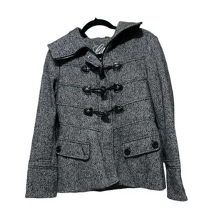 Guess Womens Hooded Toggle Coat Wool/Polyester Blend Grey Size M - Picture 1 of 11