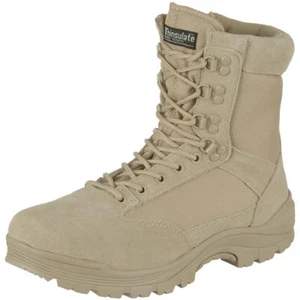 Combate Táctico Side Zip Seguridad Policía Ejército Hombres Boots Desert Khaki R - Imagen 1 de 9