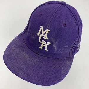 MCK Cats The Game Ball Cap Hat Fitted 7 3/8 Baseball Purple - Picture 1 of 5