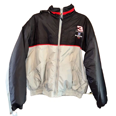 Vintage 90s Sz XL Dale Earnhardt #3 Nascar Intimidator Embroidered hooded Jacket - Image 1 of 4