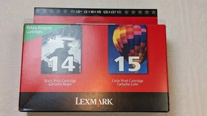 Lexmark Printer Cartridges Combo Pack of #14 Black and #15 Color - Picture 1 of 8