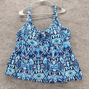 Coco Reef Tankini Womens 20W 42DD Blue Snakeskin Swimwear - Picture 1 of 5