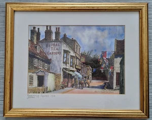 Quadro J Miles Pegwell 'Riunire' Main St 1914 firmato incorniciato raro vintage ottime condizioni - Foto 1 di 9