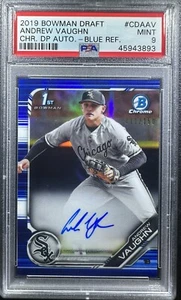 Andrew Vaughn 2019 Bowman Chrome Draft 1st Blue Refractor Auto /150 PSA 9 - Bild 1 von 2