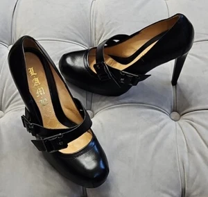 L.A.M.B. Schwarze hochhackige Mary Janes Stilettos aus Leder mit Schnalle Damenschuhe 8,5 M 325 $ - Bild 1 von 14
