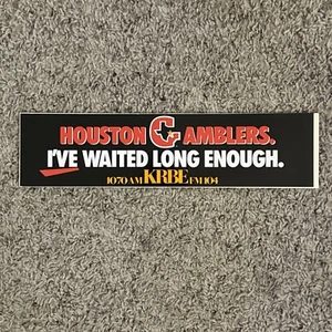 RARE-Houston Gamblers ~ORIGINAL 1984 KRBE Bumper Sticker - Picture 1 of 1