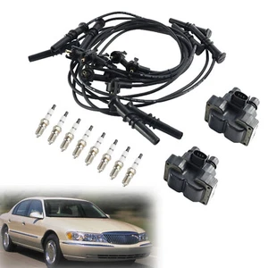 2 Ignition Coil Pack 8 Spark Plugs and Wire Set FD487 SP432 For Ford Expedition/ - Picture 1 of 16