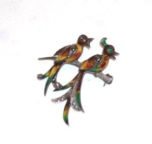 RAR Vintage Paradiesvögel auf Ast Brosche - Bild 1 von 4