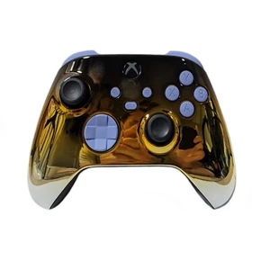 Xbox Series S / X Custom Chrome Gold Wireless Controller With Violet Buttons - Picture 1 of 4