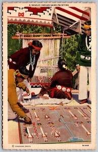 Vtg Navajo Indian Sand Painting Native American Frashers Photo 1930s Postcard - Picture 1 of 2