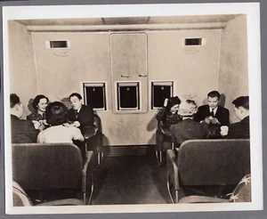 PAN AMERICAN BOEING 314 CLIPPER FLYING BOAT CABIN LARGE ORIGINAL VINTAGE PHOTO - Picture 1 of 2