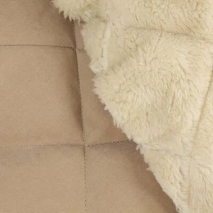 Stoff Meterware Fellimitat Gesteppt Beige Kunstfell tierfreundlich Deko Kissen - Bild 1 von 5