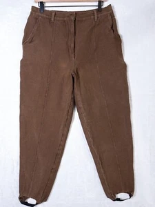 Classic Elements Womens Vintage Petite Pants Size 16P Brown Elastic Foot Strap - Picture 1 of 4