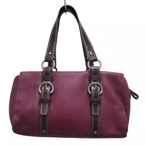 Coach F10887 CHELSEA LEATHER ZIP SATCHEL MSRP $358.00 Burgundy BAG EXCELLENT EUC - Picture 1 of 10