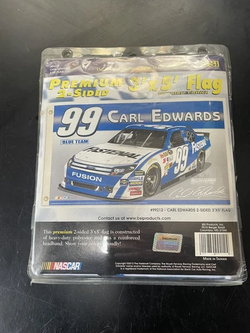Carl Edwards 99 Flag 3x5’ Blue Team NASCAR Racing Indoor/Outdoor NEW Cover