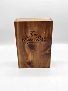 Holy Bible Dove of Peace Catholic Edition 1987 Illustrated Wood White Leather - Picture 1 of 16