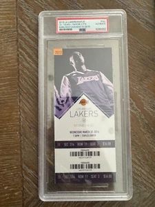 Kobe Bryant Final Season Los Angeles Lakers Ticket 3/30/16 Bobblehead #3 PSA - Picture 1 of 3