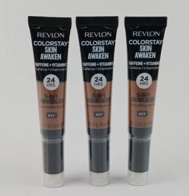 3 PACK REVLON SKIN AWAKEN 5 IN 1 CONCEALER 077 CINNAMON - Image 1 of 4