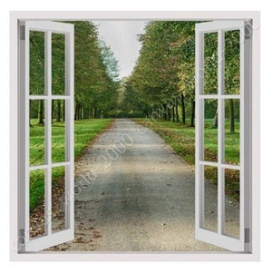 Scenic Road Path by Fake 3D Window | Canvas (Rolled) | Wall art HD painting - Picture 1 of 19