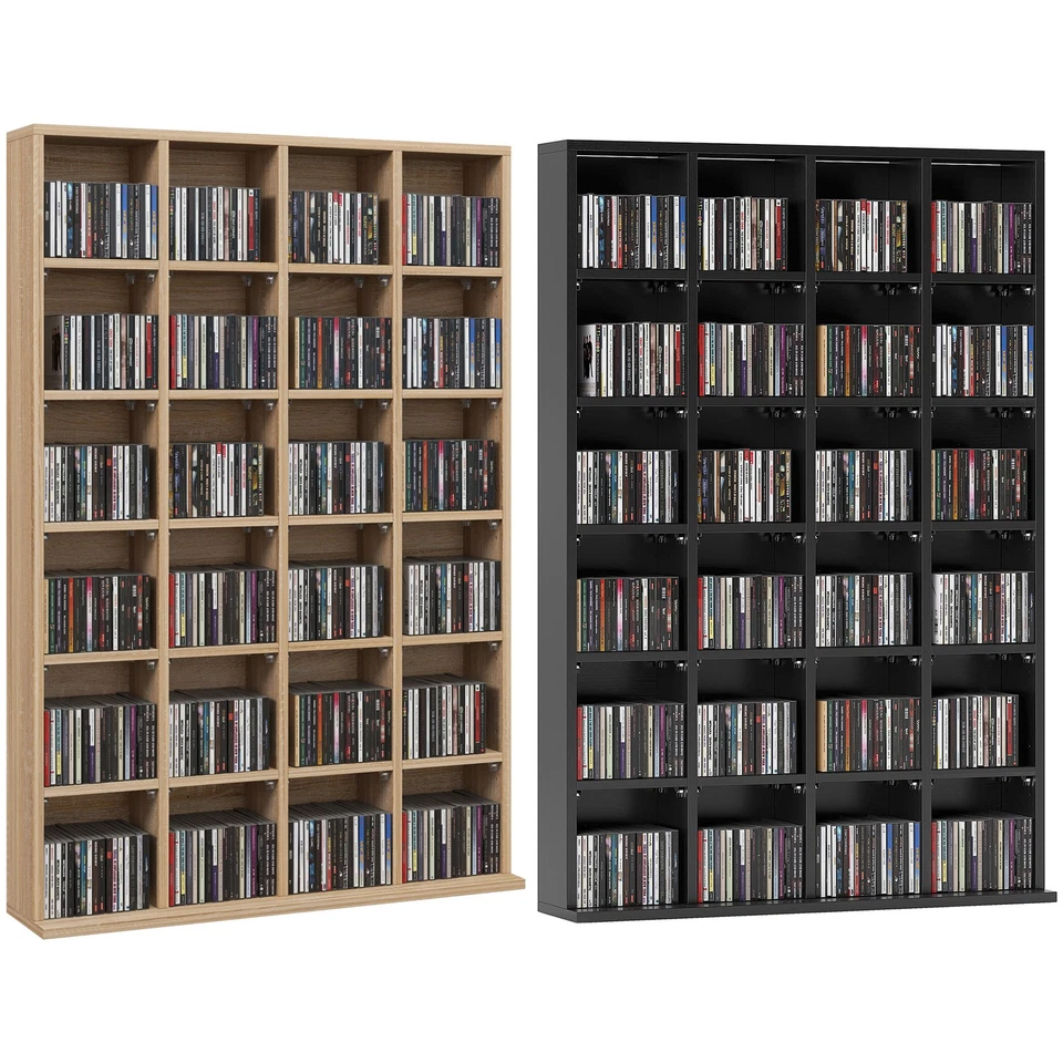 HOMCOM Mobile Libreria Porta CD a 24 Vani con Mensole Regolabili - Immagine 1 di 1