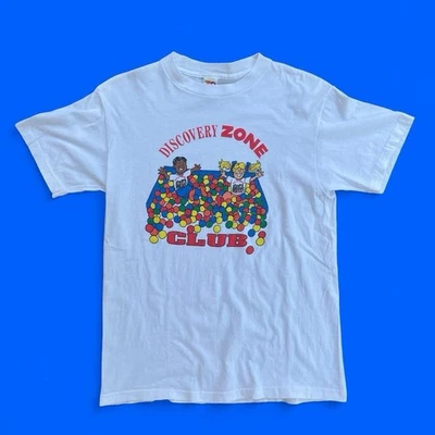 Vintage 80s/90s Discovery Zone Club Ball Pit White Shirt Medium USA Nostalgia - Image 1 of 4