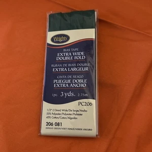 Wrights Green Extra Wide Double Fold Bias Tape 206-New - Picture 1 of 2