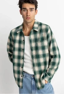 Rhythm Green Flannel Men’s Size Small New with Tags - Picture 1 of 8