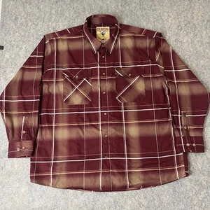 Dixxon Flannel Co Cabernet Hemd Herren 5XL rot braun kariert Perlen Druckknopf  - Bild 1 von 8