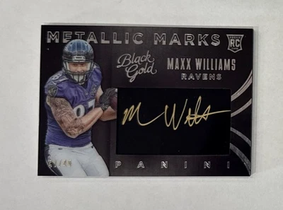 2015 Panini Black Gold Metallic Marks 47/49 Maxx Williams Rookie Auto Ravens - Image 1 of 4