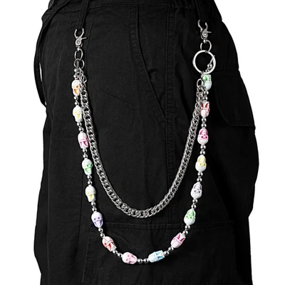 Mens Edgy Skull Wallet Chain, Y2K Belt Chain Jeans Chain Pants Chain, Bag Charm - Image 1 of 4