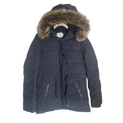 Volcom Fur Trim Waterproof Puffer Jacket Womens Small Black 50% Down Fill Skiing - Image 1 of 4