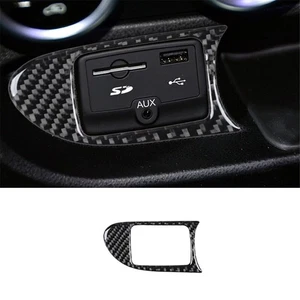Carbon Fiber Interior USB/AUX Input Panel Cover Trim For Fiat 500L 2014-2017 - Picture 1 of 13