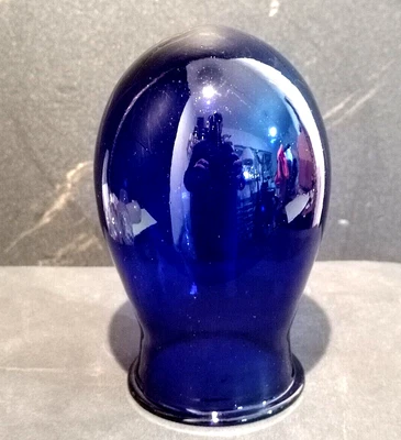 PANTALLA CRISTAL MURANO AZUL, H 150 mm, HECHA A MANO Foto 1 de 4