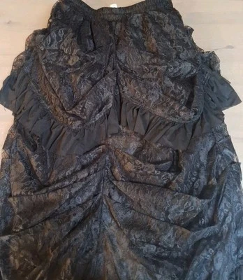 Womens's Halloween Costume Layered Black Lace High-Low Skirt Adult Size 8-12 M/L - Image 1 of 4
