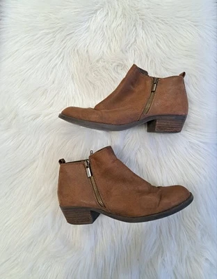 Sz 7.5 Carlos Santana tan vegan booties - Image 1 of 4