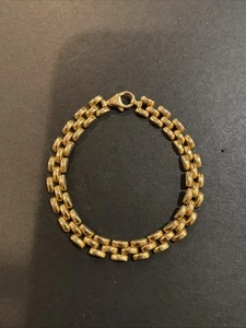 10K YELLOW GOLD ITALIAN PANTHER LINK BRACELET - Picture 1 of 7