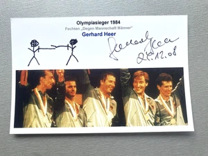 GERHARD HEER Olympiasieger 1984 Fechten signed Foto 10x15 Autogramm + Zeichnung - Picture 1 of 1