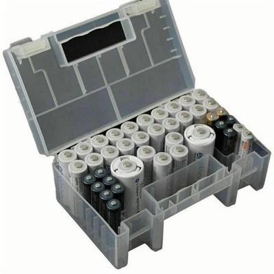 1pc Hard Box Organiser Battery Storage Case portable Plastic AA and AAA Holder - Image 1 of 4