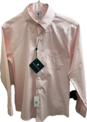 Camisa de vestir rosa abotonada B by Brooks Brothers nueva con etiquetas talla 14,5 x 32/33 Foto 1 de 4
