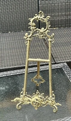 "Antiguo soporte de exhibición de arte de libro caballete de mesa decoración floral grande vintage 20""" Foto 1 de 4