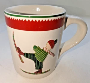 Home Holiday Vintage Keramiktasse Winter Skifahren Szene - Bild 1 von 7