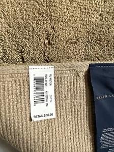 RALPH LAUREN WILTON DESERT TAN 21”x34” LUSH BATH RUG 100% COT $90 BNWT VERY NICE - Picture 1 of 11