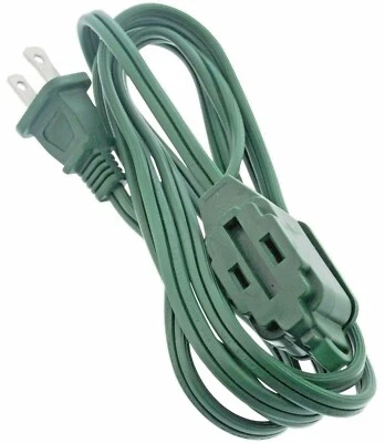 CABLE DE EXTENSIÓN DE AIRE ACONDICIONADO COLOR VERDE 6' pies árbol de Navidad luces eléctricas 16/2 Foto 1 de 4