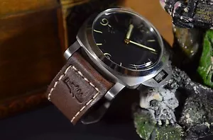 PULSERA RELOJ 26 24 22 MM THE 587 MARRÓN PIEL AUTÉNTICA VINTAGE BANDA PANERAI MA CORREA - Imagen 1 de 12