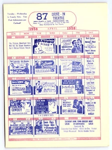 1958 Highway 87 Drive-In Palace Theatre Fredericksburg Texas Film Flyer MF12 - Bild 1 von 2