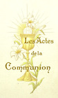 Carte de Prière Sainte Actes de la Communion Française Vintage Carte Prière